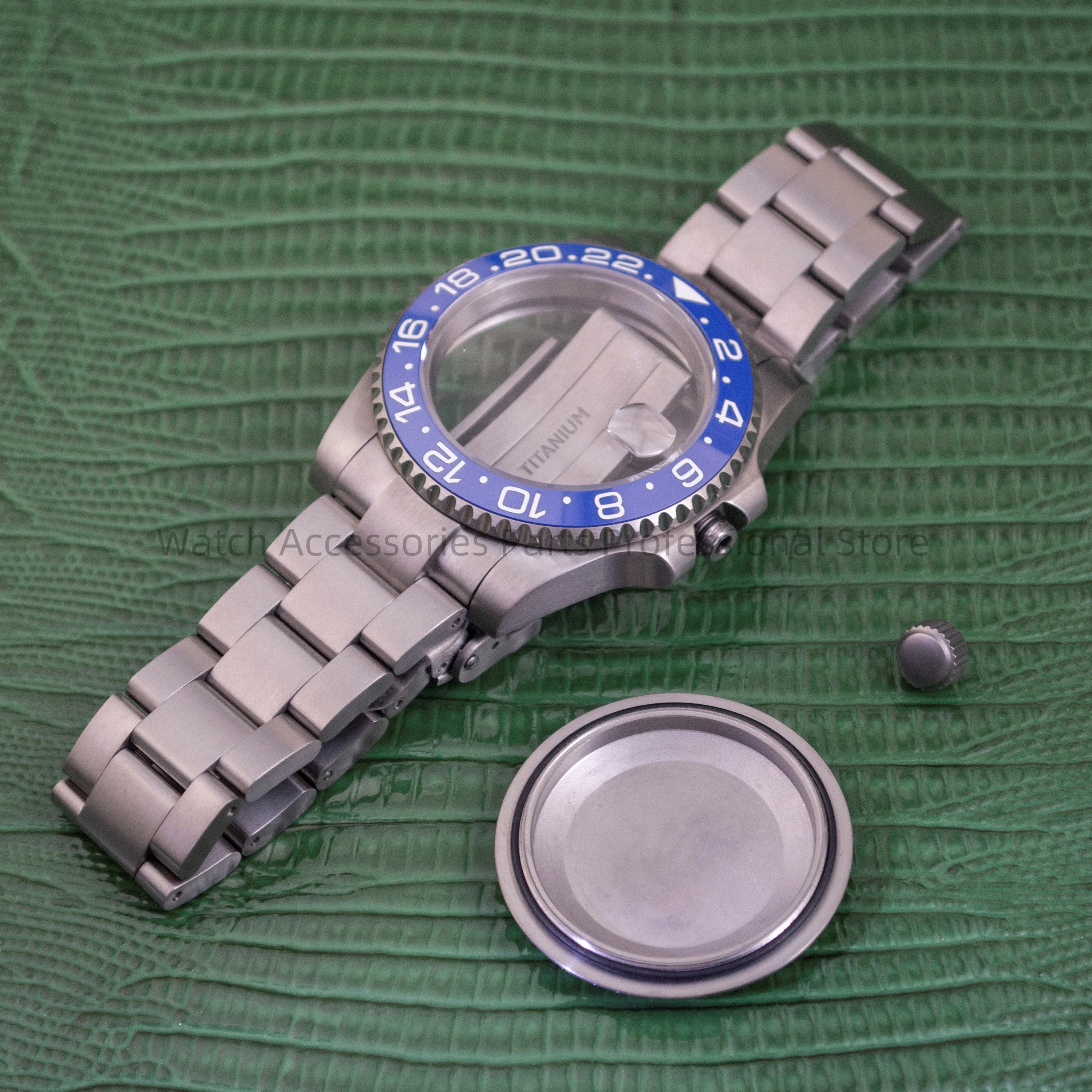40mm Titanium Watch Case Strap Sapphire Glass 20mm Titanium Watch Band For ETA2824 NH35 NH36 SUB GMT Watch Accessories