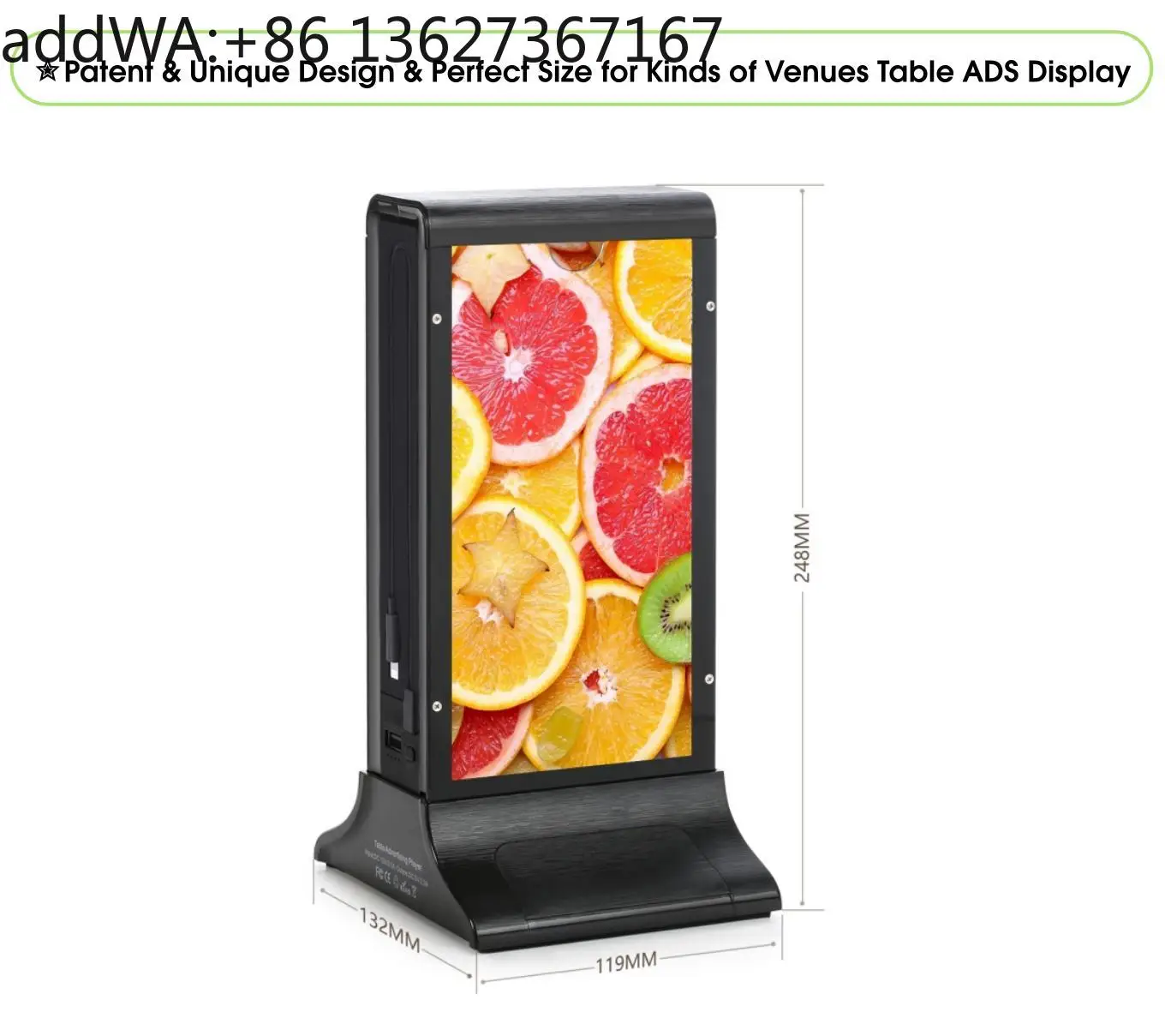 for Restaurant 23200mAh Power Bank Dual Touch Screen Advertising Display Charging Station Menu Digital Signage High Capacity