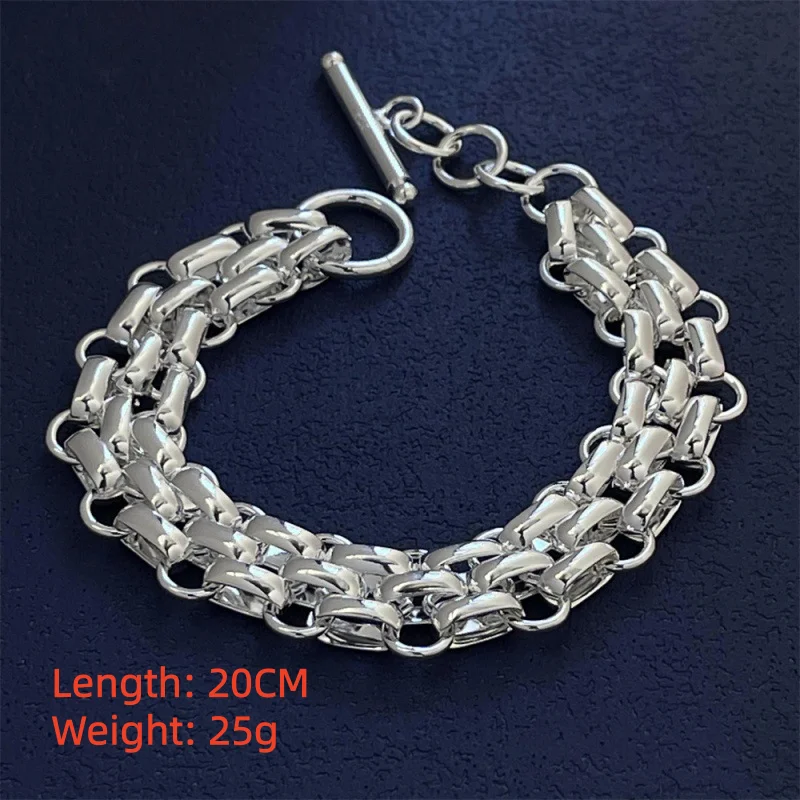 925 Sterling Silver Bracelet TO Three-row Bracelet Women's Simple Fashion Bracelet Birthday Wedding Anniversary Jewelry Gift view 5