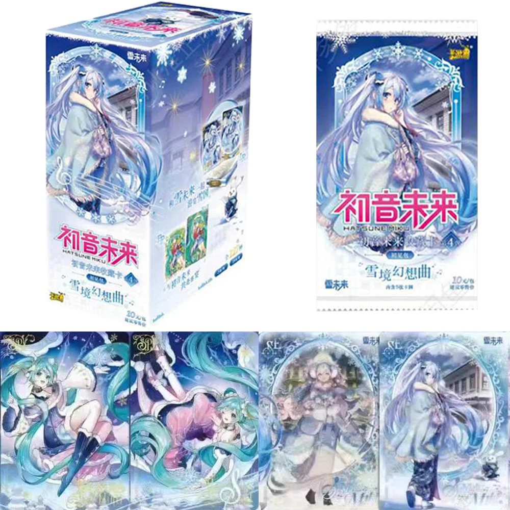 Genuino Hatsune Miku Card First Sight Pack Snowland Fantasia Caldo inverno Streamer Principessa Collezione di carte Giocattoli Regali