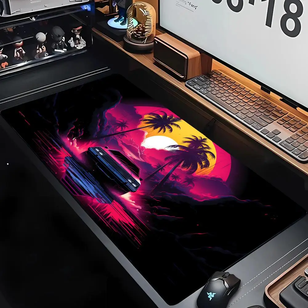 

Desktop large Mouse Pad Neon-style sports car Desk Mat Gaming mat pc accessories rubber anti-slip keypad expansion mousepad