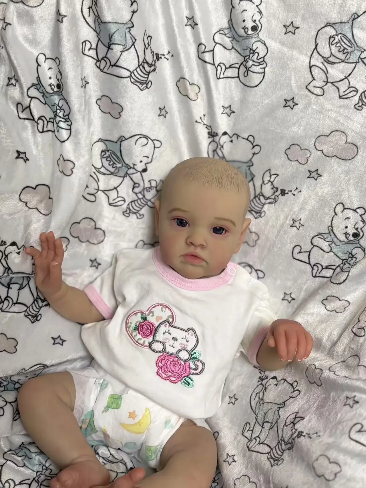 DLSカスタム限定版22インチリボーンドール「シャンタル」、ペイントヘア仕上げ済み、可愛いドレス付き完成品人形