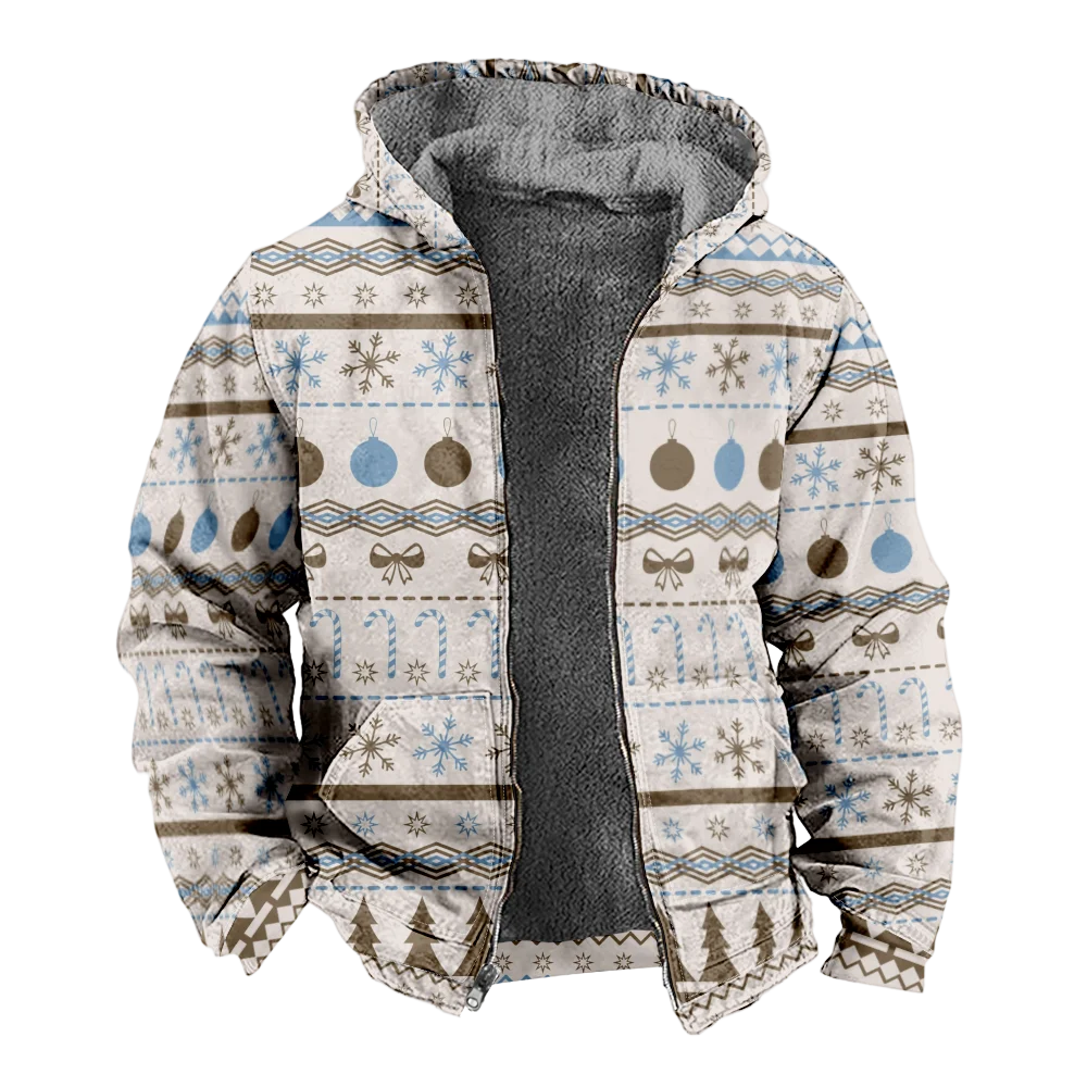 Men's Winter Jackets Coats,retro geometric snowflake Pattern Cotton Clothes Overcoat Waterproofing Minimalist Party