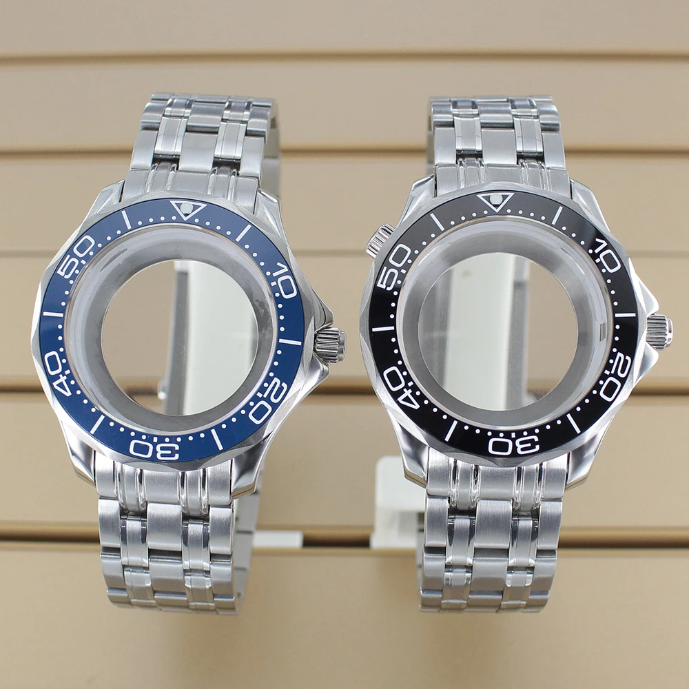 

41mm NH35 Watch Case 316L Steel Bracelet For NH34 NH35 NH36 NH38 Movement 30.5mm Dial Sapphire Crystal Waterproof Seamaster 300