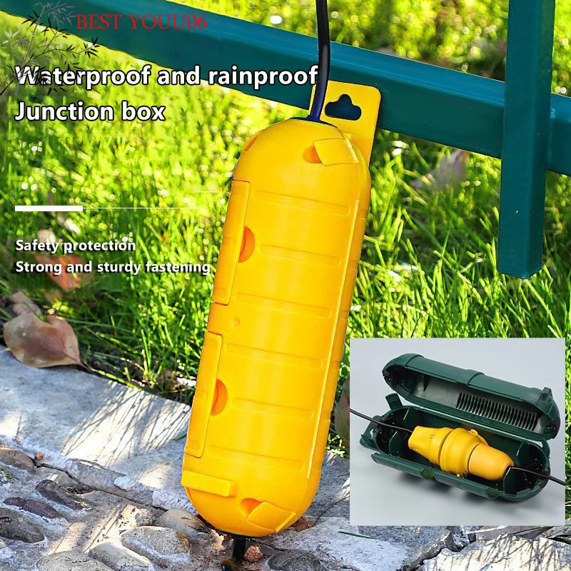(YOUU06)Outdoor Extension Cord Safety Cover With Waterproof Seal Weatherproof Electrical Connection Box To Protect Outlet Plug