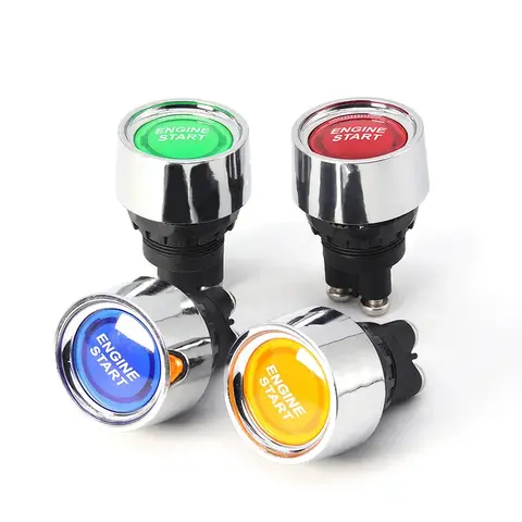 자동차 엔진 시작 점화 스위치 12V 50A 3 핀 SPST 순간 열쇠가없는 푸시 버튼 스타터 스위치 ON OFF 자동차 해양 RV 1PC