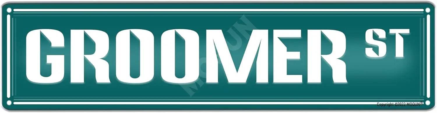 Groomer St Sign, Groomer Sign, Groomer Decor, Funny Wall Decor For Home Farmhouse Man Cave Bathroom Bar, Quality Metal Signs 16x