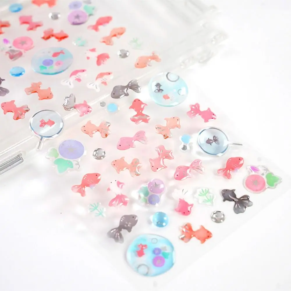 Durable Goldfish Crystal Glue Sticker DIY Cartoon Phone Case Sticker Graffiti Toy