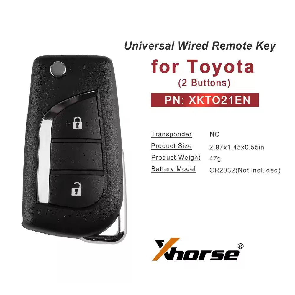 

2 шт./лот Xhorse XKTO21EN 2-го поколения проводной дистанционный ключ 2 кнопки для Toyota