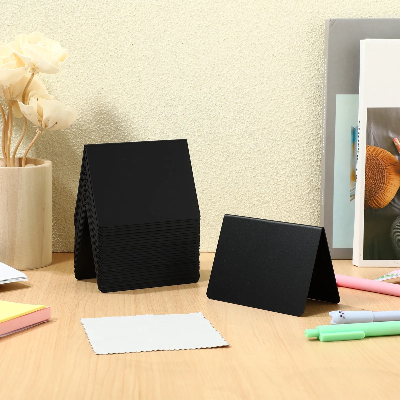 

30Pcs Small Blackboard Stand Double Sided Reusable Mini Chalkboards for Writing Table Number Label Kitchen Office Bakery Wedding