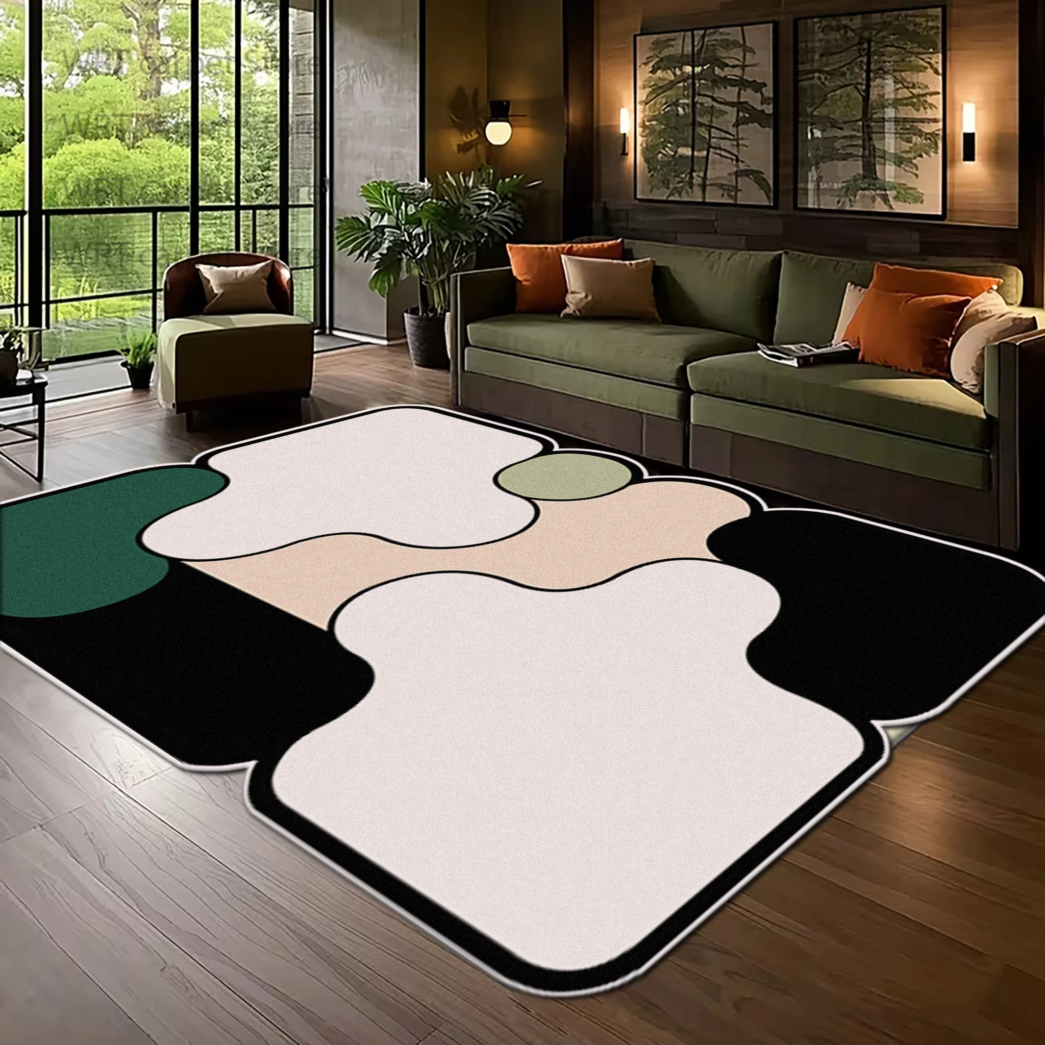 Simple Style Irregular Shapes Artistic Contrasting Colors Splicing LIVE ROOM RUG Geometric Modern Decoration Mats Soft Carpet