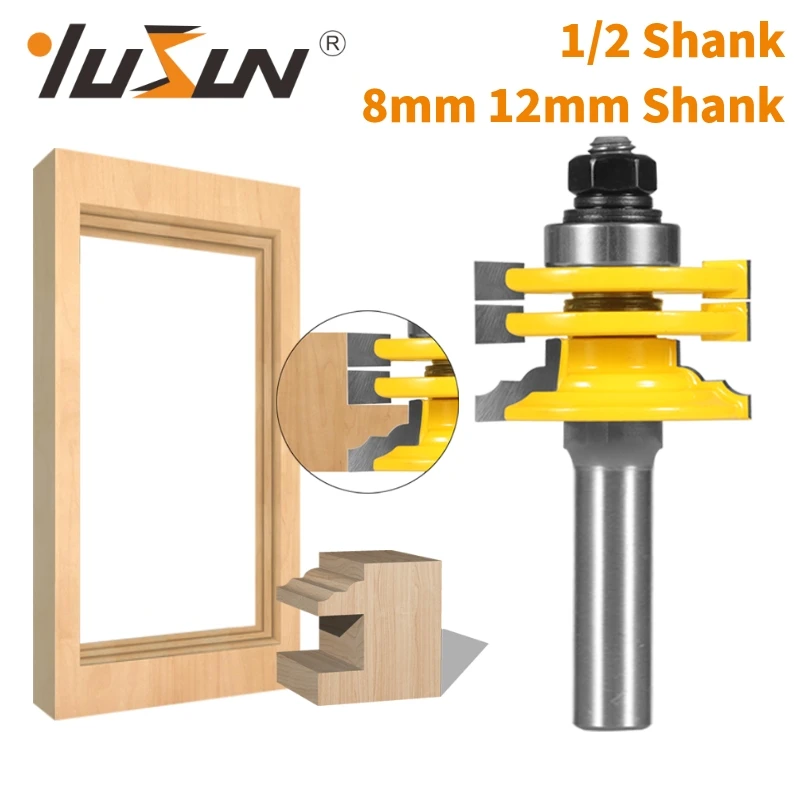 YUSUN 1PC  Glass Door Rail & Stile Reversible Bit Router Bit Woodworking Milling Cutter For Wood Bit Face Mill End Mill