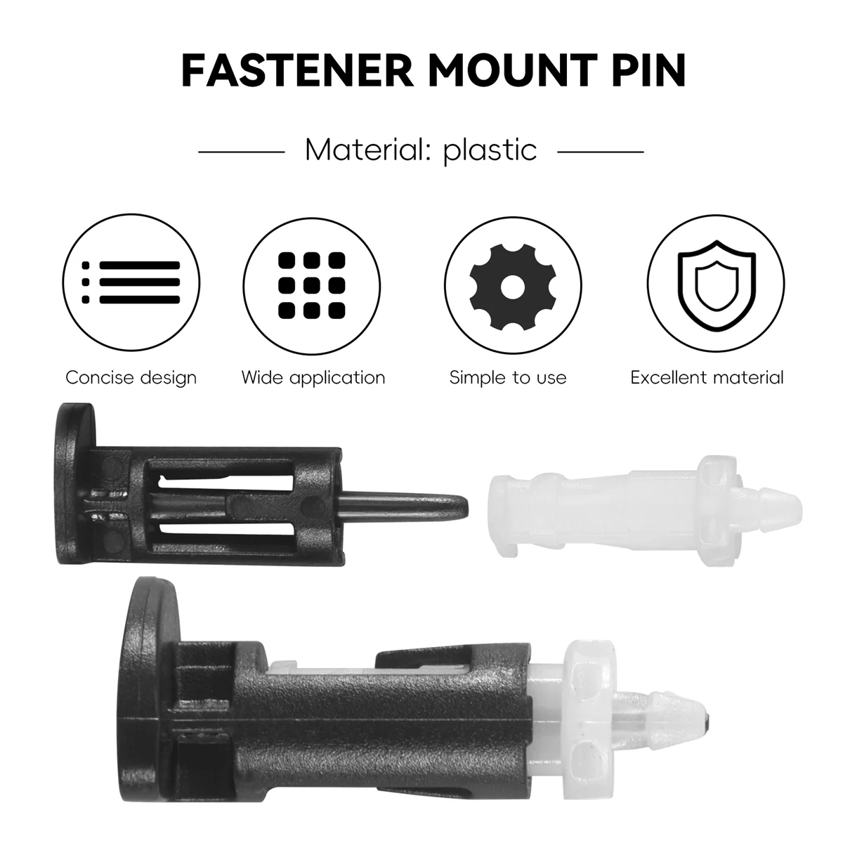 10 Stück Kunststoff-Montageclip für Intel 4-Wege-CPU-Kühler 1155 775 CPU-Kühlkörper-Montagestift, Push-Schraube, Kühler, Lüfterverschluss