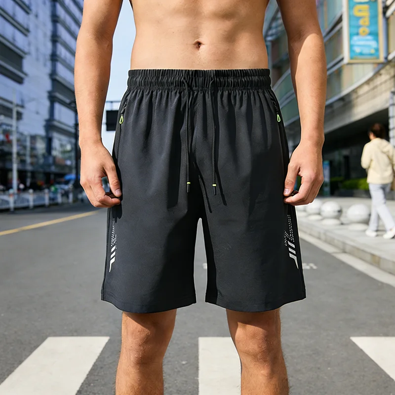 

Men's Quick Dry Running Shorts with Zipper Pockets - Lightweight Athletic Shorts for Gym, Workout, and Training