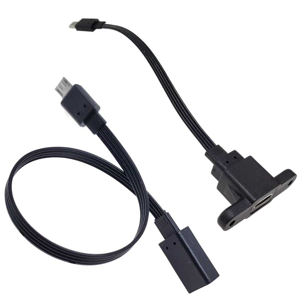 90 Angle Type-C Female To Micro-B Micro USB UP & Down & Left & Right Male USB Charger Data otg cable adapter