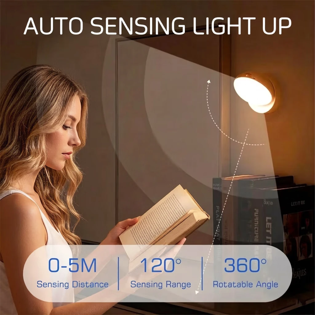 LED Night Light USB Charging Motion Sensor Light Bedroom Corridor Intelligent Human Body Sensing Lighting Energy-saving Light