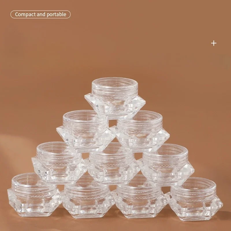 50pcs 20g 15g 10g 5g 3g Empty Plastic Cosmetic Makeup Jar Pots Transparent Sample Bottles Eyeshadow Cream Lip Balm Container