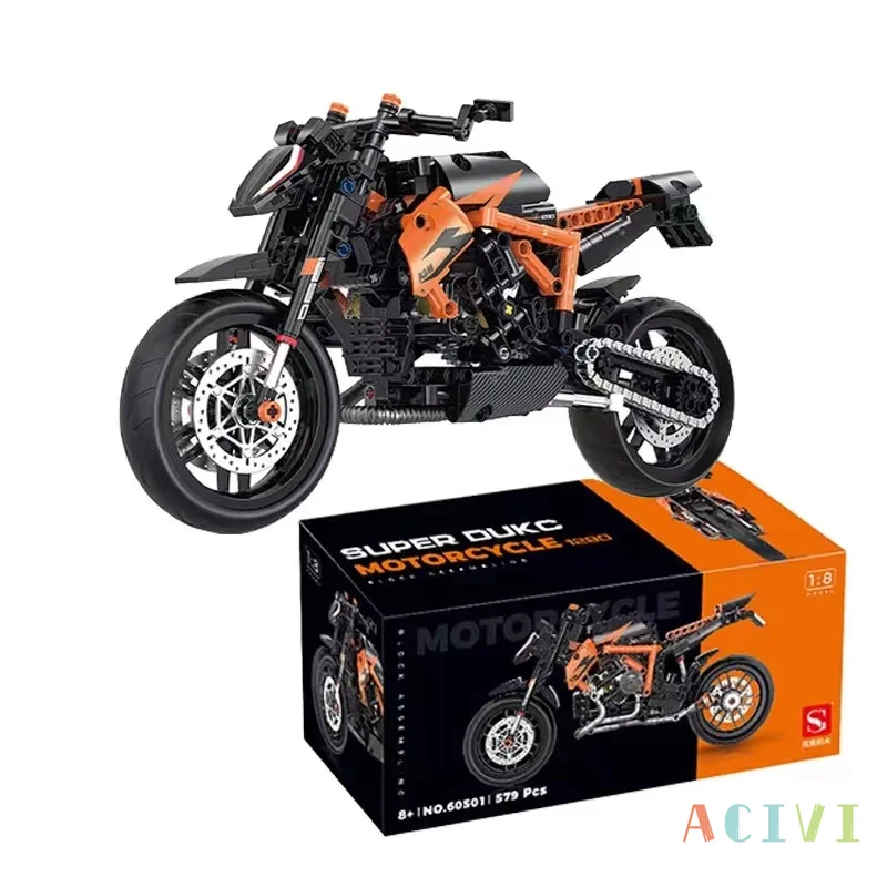 ACIVI Classic Motorbike Speed Champions Modern High-tech Moto 1290 1:8 Model Building Blocks Sets Brick Toys Kids Gifts