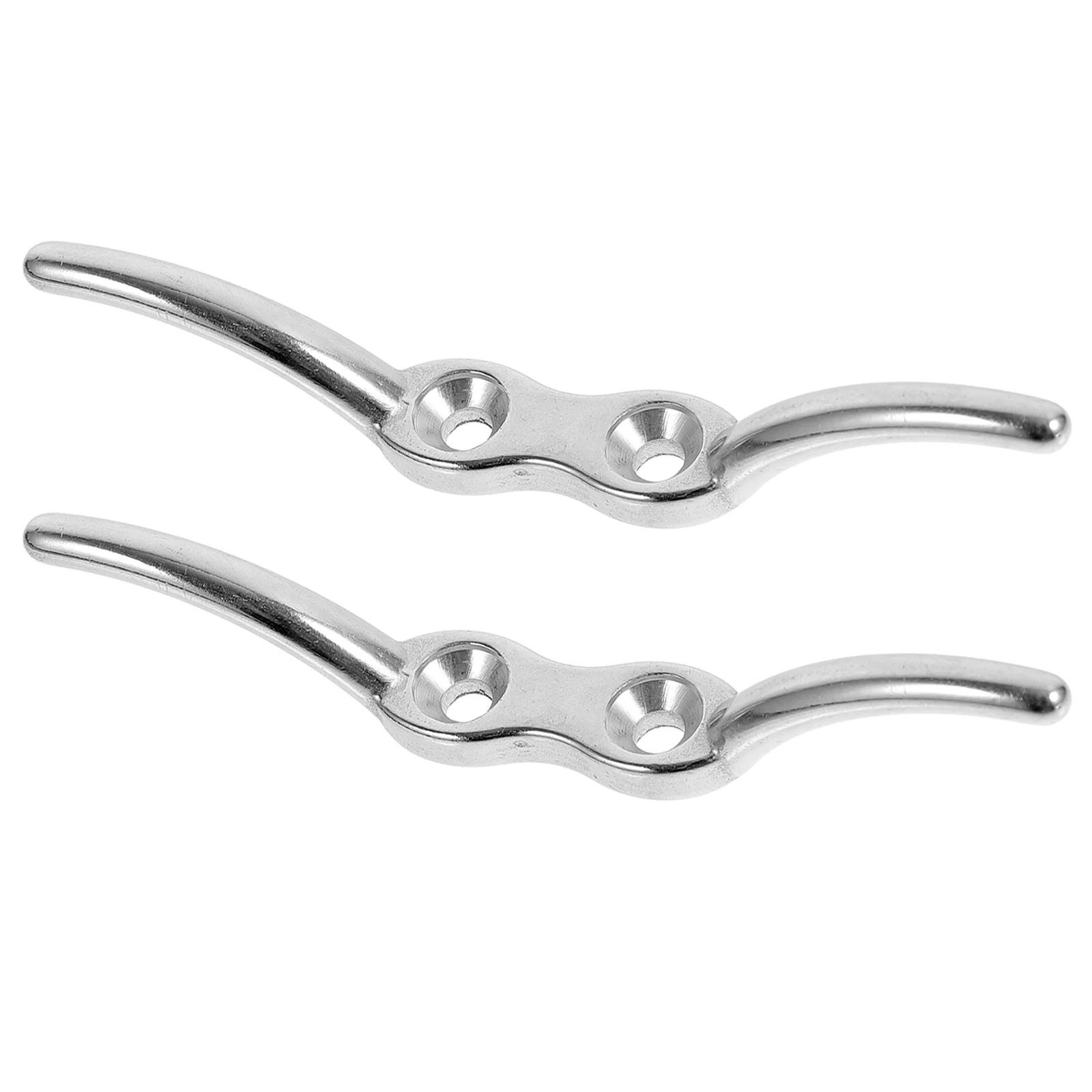 

2 Pcs Stainless Steel Dock Deck Rope Cleat Flagpole Hook Boat Anchor Marine Yacht Multipurpose Cleat Large Tie Off Area Open