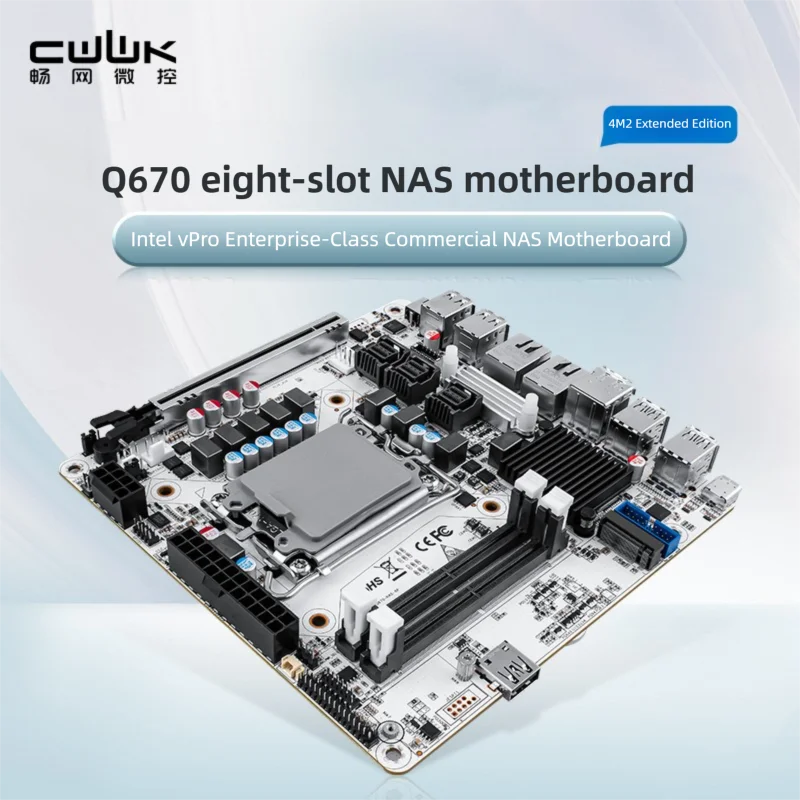 

CWWK Q670-8Bay NAS Mini ITX motherboard upgrade version, LGA1700 supports Intel 12-14 generation processors,