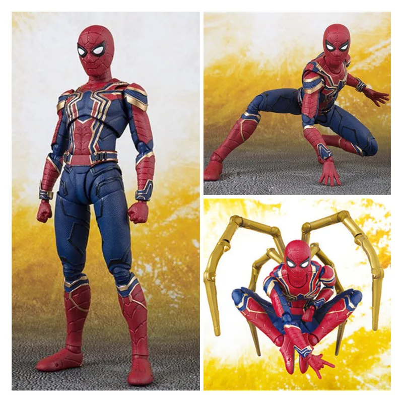 

14cm Iron Spider Man Action Figure Toys High Quality Spiderman Statue Model Collectible Ornament Gifts For Kid Friend