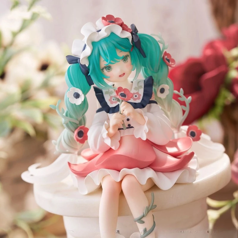 FURYU – bouchon de nouilles Hatsune Miku Original, fée des fleurs MIKU, jouets figurines de dessin animé pour cadeau, modèle d'ornements à collectionner, en Stock