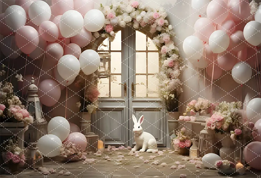 Mehofond عيد الفصح الباب الأمامي خلفيات للتصوير الفوتوغرافي للأطفال حفلة عيد ميلاد أرنب البيض زهرة بالون ديكور خلفية استوديو الصور