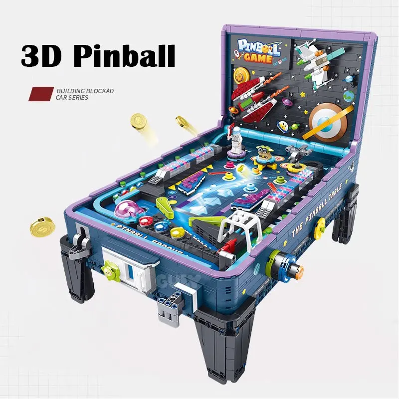 2309PCS Kreative Pingball Spiel Gehen Bausteine Mit LED Licht Musik Box Bau Ziegel Spielzeug