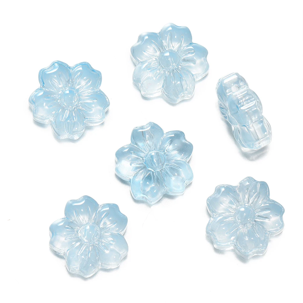30 stuks gekleurde glazen bloemvormige kralen vijf bloemblaadjes bloem spacer kralen voor DIY ketting armband hanger sieraden maken bevindingen