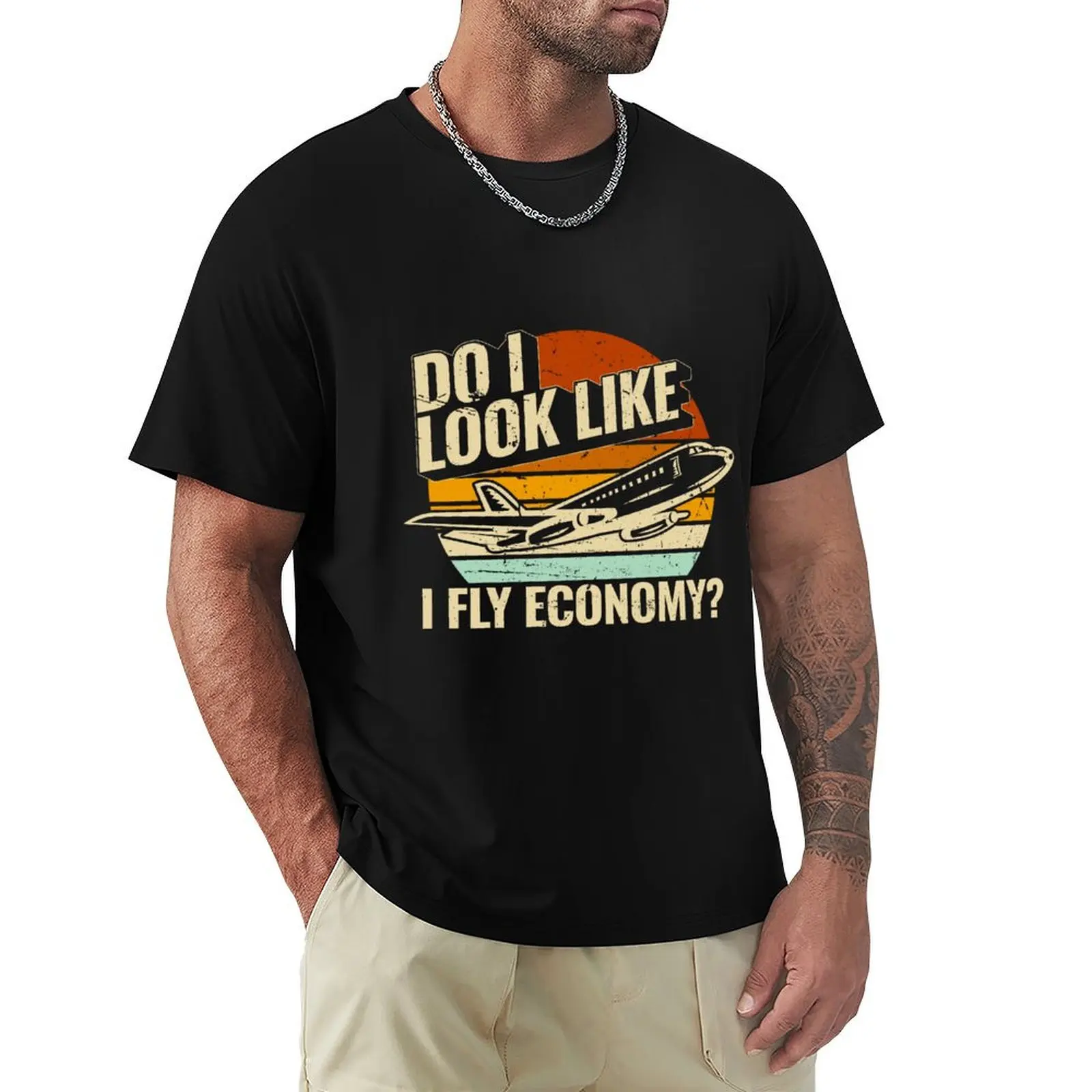 Suis-je au look d'un passager en classe économique ? T-shirt Funny First Class Flyer, t-shirt confortable et basique pour hommes
