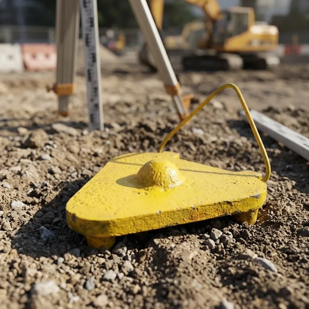 Surveying Leveling Rod Pad 1kg Cast Iron Measuring Ruler Base Anti-Sink Ground Support Point For Civil Engineering Road For