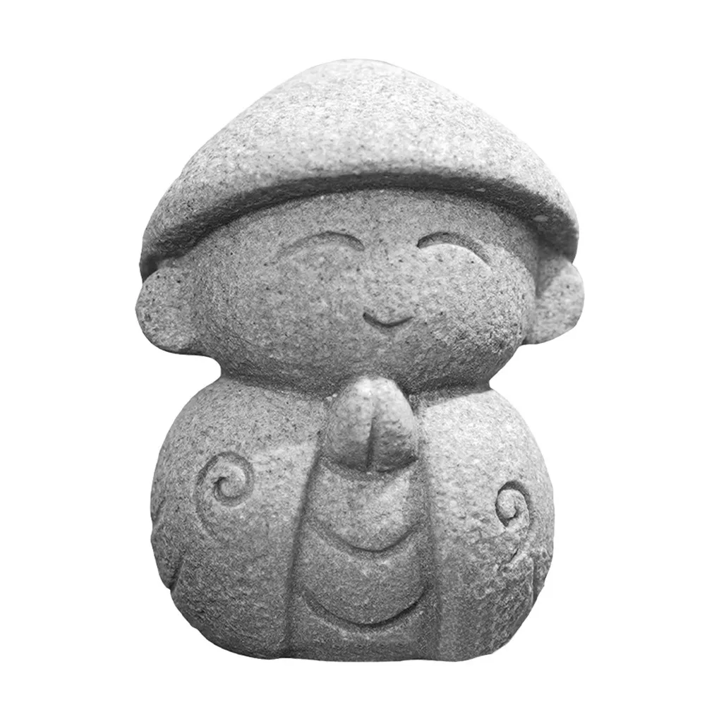 Stone Maitreya Small Buddha Adornment Stable Flat Bottom Stone Buddha Decor Compact Desktop Creative Home Office Accessory