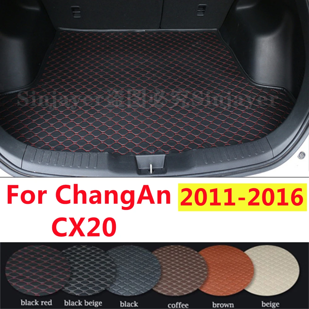 SJ Car Trunk Mat Custom Fit For ChangAn CX20 2016 2015 2014 2013-2011 AUTO Tail Boot Tray Cargo Carpet Pad Protector Accessories