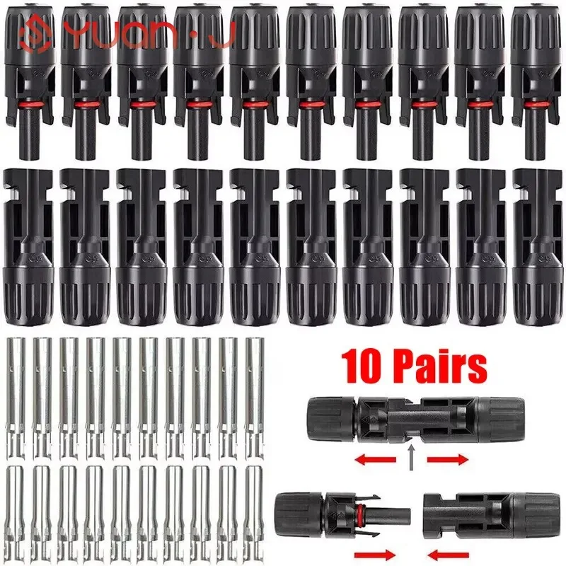 

YUANJ, 10 пар/лот, солнечные разъемы с 2 шт. гаечным ключом, водонепроницаемый разъем для солнечной панели, солнечный фотоэлектрический разъем для инструмента солнечного кабеля