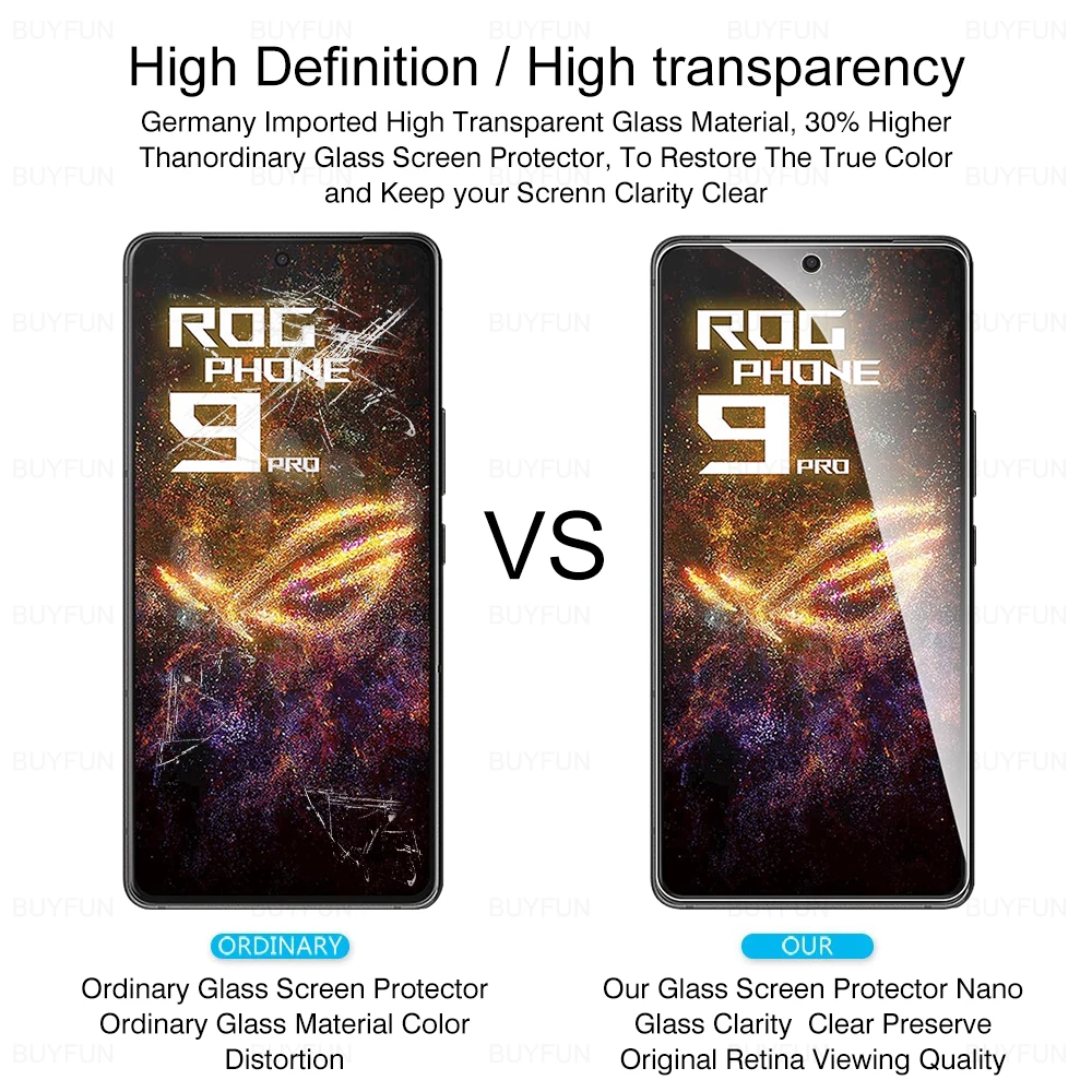 3 uds para Asus ROG Phone 9 Pro 5G 2024 9H película de vidrio templado ROGPhone 9Pro Phone9 Phone9pro 6,78 pulgadas Protector de pantalla transparente