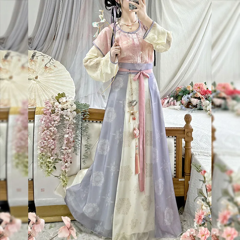 Tang Yuezi Hanfu Women's 2026 New Crew Neck Tang Ancient Clothing Heavy Industry Hanfu
