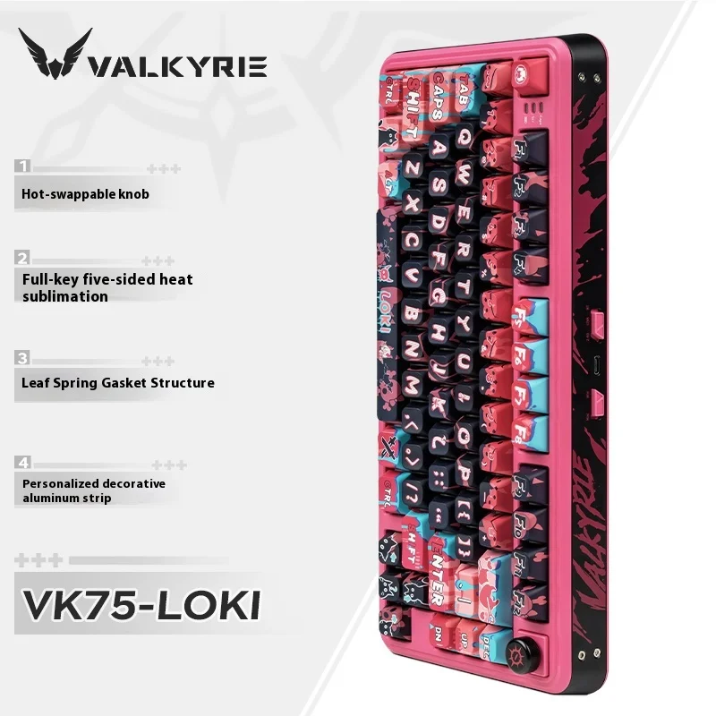 

Valkyrie Vk75 Custom Mechanical Keyboard Wired Tri-Mode 2.4g/Bt Computer Gaming Peripheral Mouse Keyboard Accessories