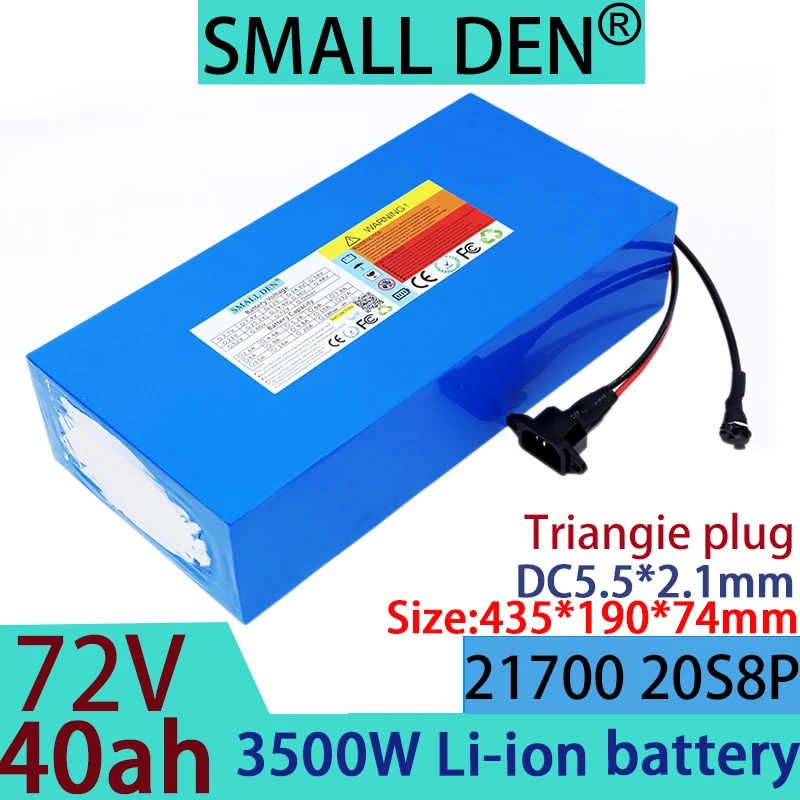 New 72V 40ah 21700 20S8P A-class lithium battery pack with 3500W high power,suitable for various energy storage backup batteries