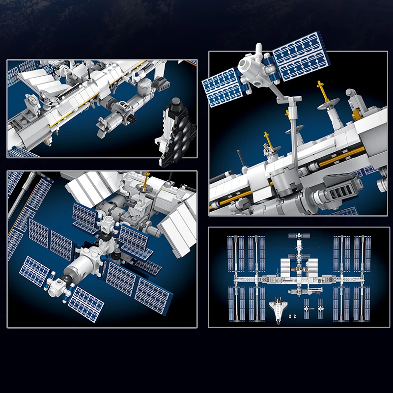 21321 Creative International Space Station Block Set Suitable for adult holiday gifts and children\'s birthday gifts 876 Pieces