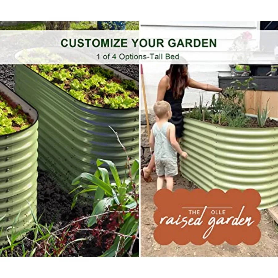 Outdoor modular galvanized steel raised garden beds, 17 tall, 4-in-1 metal planter boxes in silver-gray, rust-resistant and qui view 5
