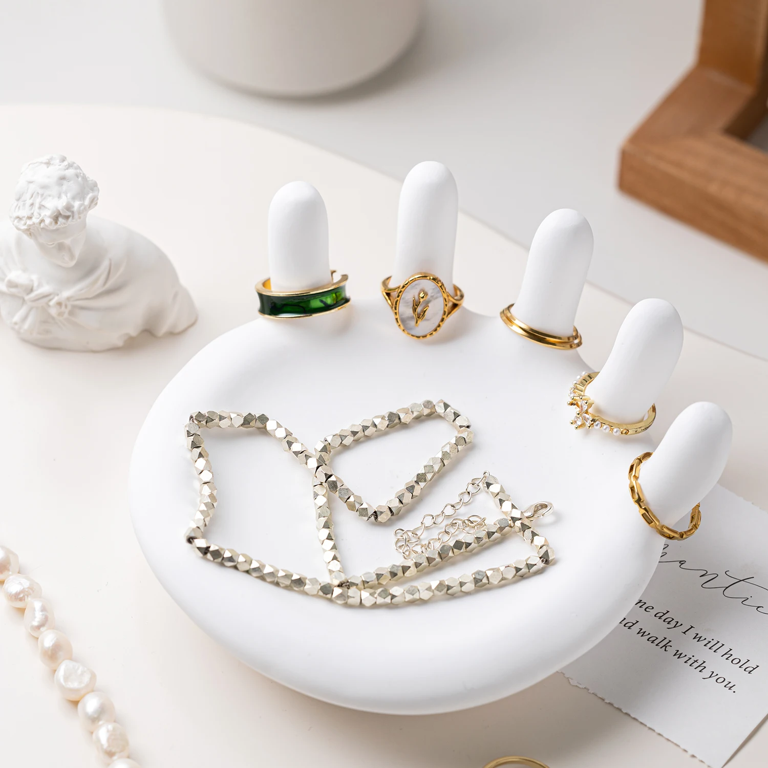 Cute Women Jewelry Organizer Tray Finger Rings Holder Funny Home Jewelry Box Girl Friend Gift