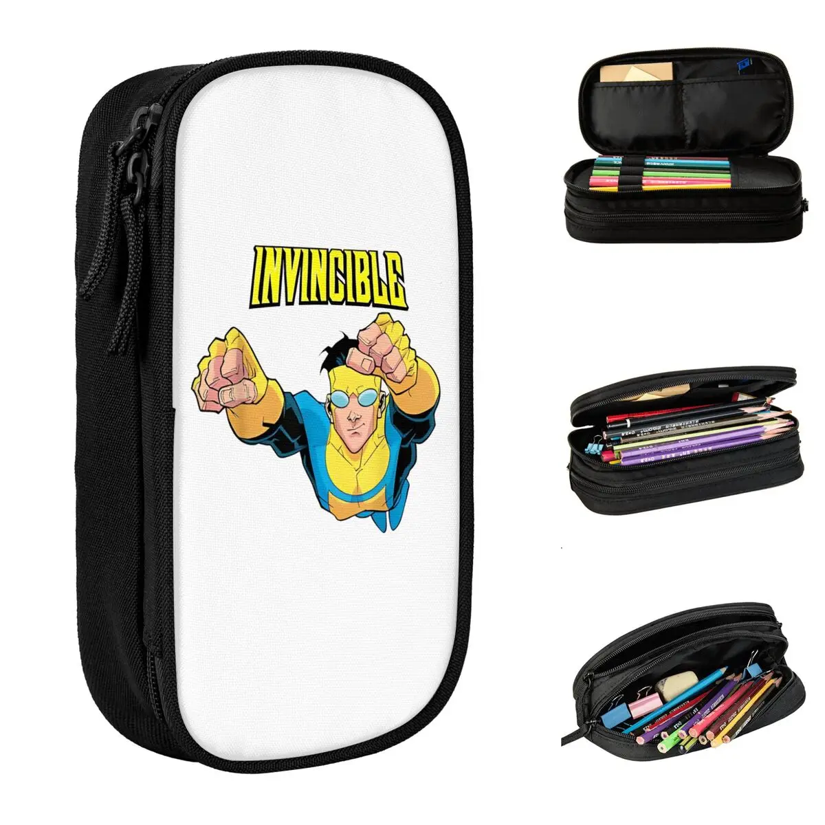 Classic Invincible Hero Man Pencil Cases Pencilcases Pen Holder for Student Large Storage Bags Students School Gifts Stationery