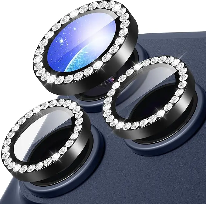

1Set Stone Lens Camera Protector For iPhone 16 15 14 13 12 11 Pro Max Mini Lens Cover For iPhone 16e 17e Air