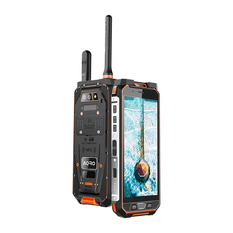 Aoro Robusto Industrial DMR Intercom IP68 Smartphone À Prova D 'Água Com Walkie Talkie Octa Core CPU LTE/CDMA Celular