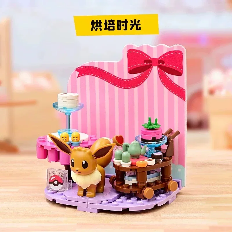 Keeppley Pokémon Sukkulenten-Baustein-Blumenserie: Schiggy, Pikachu, Jigglypuff, Glurak – Montierbares Modell, Ornament, Geschenk