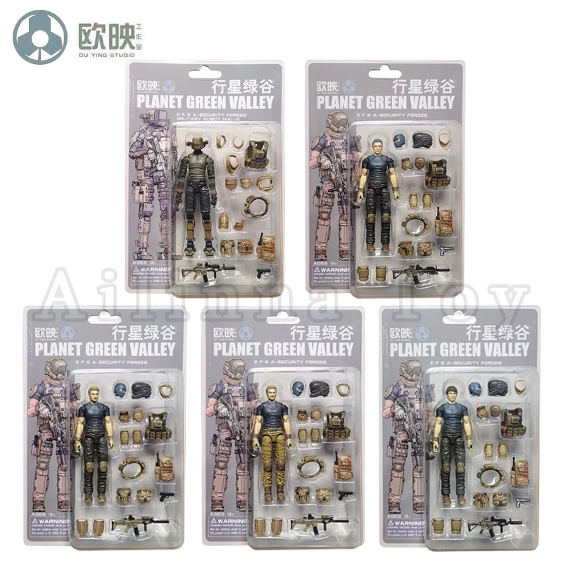 Ou Ying Studio 1/18 Planet Green Valley PGV Figura de Acción de 3.75 Pulgadas, Figuras de Robot Masculino y Femenino EFSA, Modelo de Anime