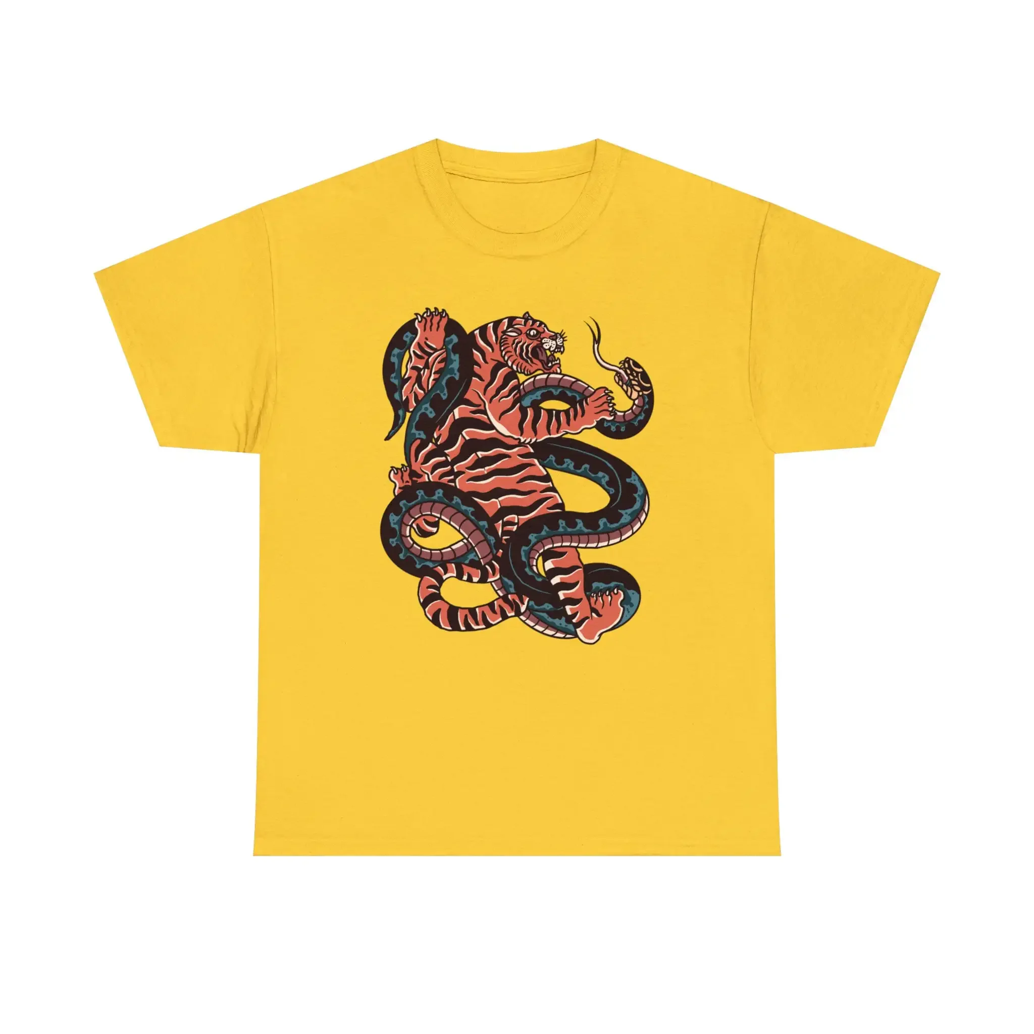 The Duel Tattoo Tee Tiger and Snake Face-off Embrace the T-shirt