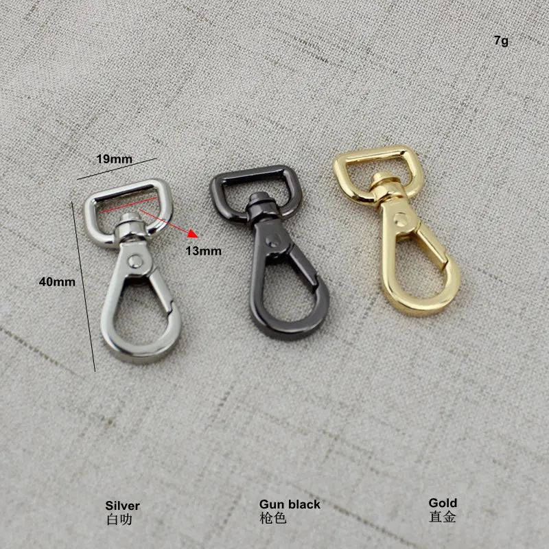 10pcs 50pcs 13mm Handbag Plating Metal Swivel small Snap Hook Bag Hardware Buckle Purse Hook Swivel Diy