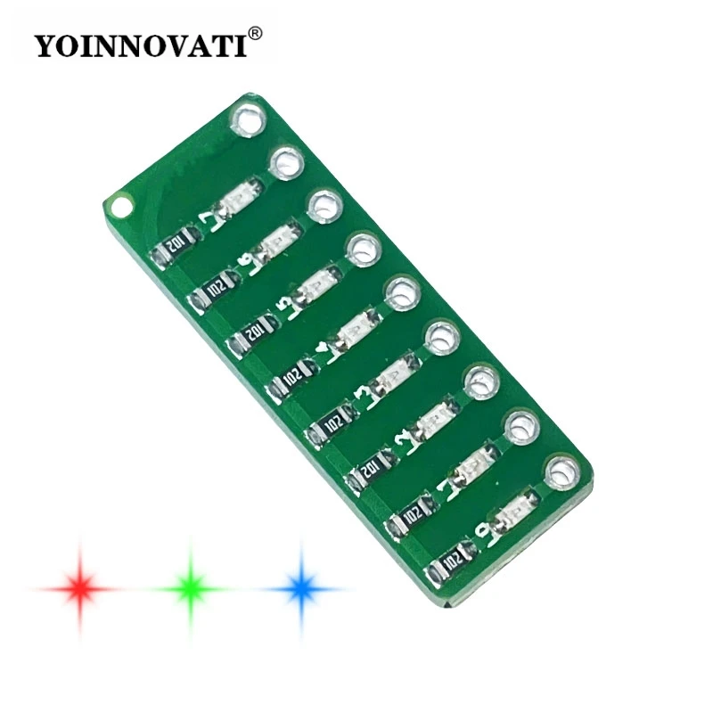 5pcs 8-Segment LED Port Tester - RGB Color Selectable (Red/Green/Blue) Running Light Circuit Tester