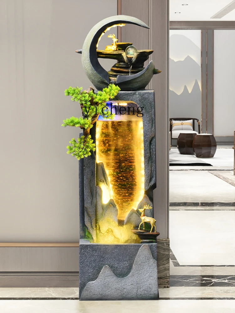 Office Water Entrance Fortune Decoration Garden Fish Pond Floor Water Curtain Wall